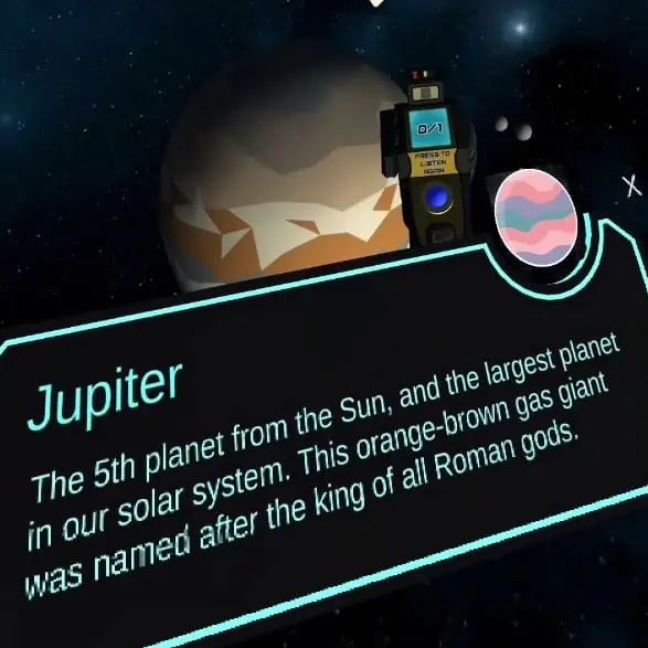 Leren over Jupiter in VR